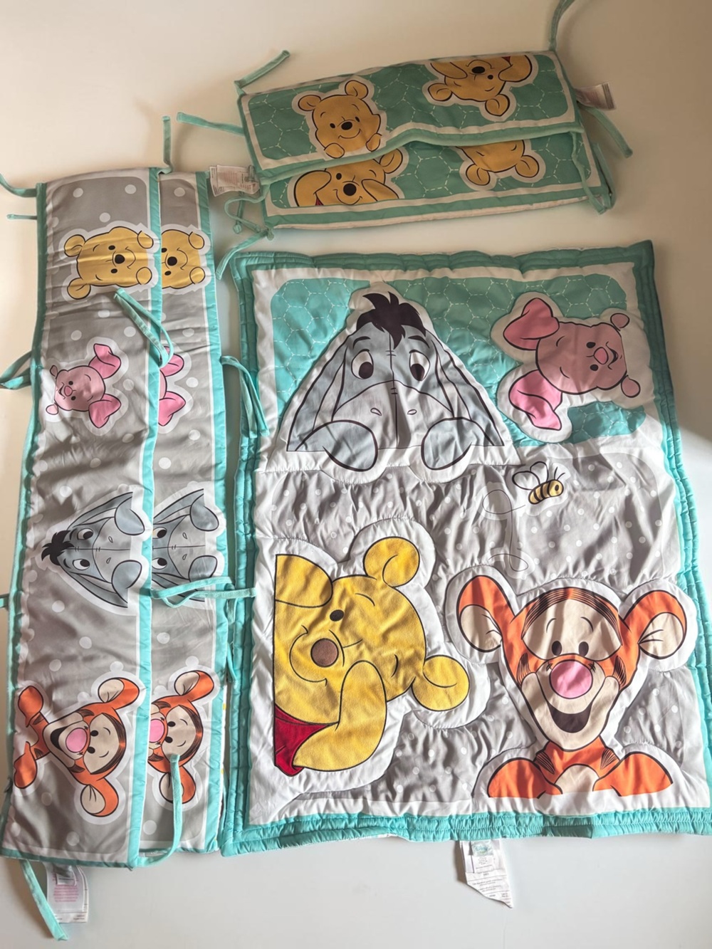 Disney Baby Winnie the Pooh Crib Bedding Set Tigger Eeyore Piglet Aqua